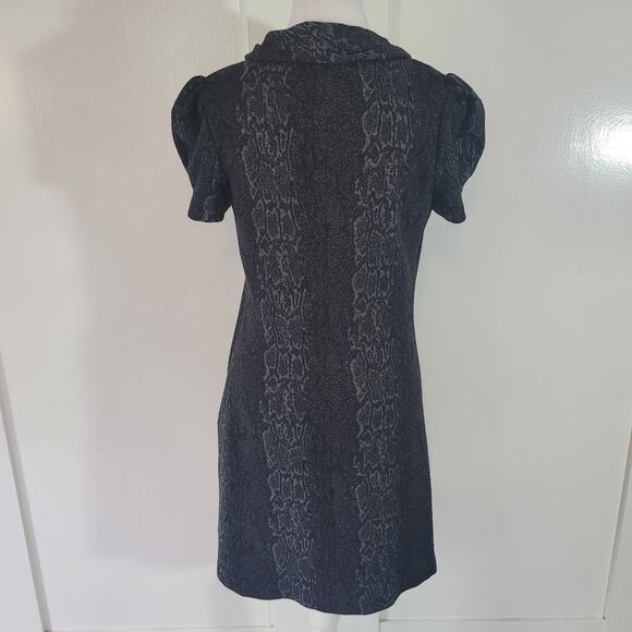 Calvin Klein Size 6 Short Sleeve Mini Sweater Dress Cowl Neckline Boho - Picture 3 of 10